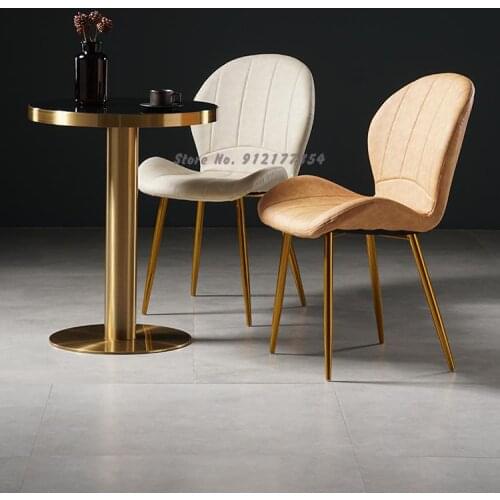 Nordic light luxury backrest makeup chair home fashion leather dining chair modern coffee shop negotiation table and chair simpl