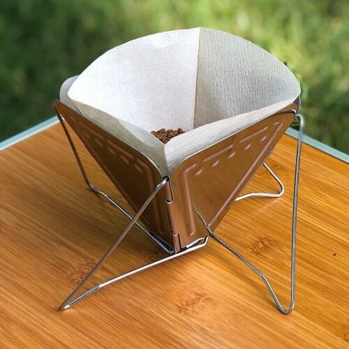 Foldable Stainless Steel Filter Coffee Dripper Coffee Filter Rack Durable for Home Drop Shipping