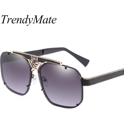 Unisex Classic Brand Men Aluminum Oversize Sunglasses HD UV400 Mirror Male 2018 Sun Glasses Women For Men Oculos De Sol 1343T