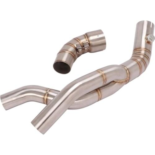 Delete Catalyst for Yamaha R1 YZF-R1 2007 2008 Motorcycle Middle Exhaust Pipe Slip On Stock Muffler Header Collector Steel