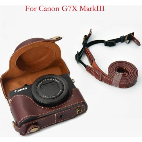 High quality real Genuine Leather Case Camera Bag cover For Canon G7X Markiii G7XIII G7XM3 G7X3 protective shell cover