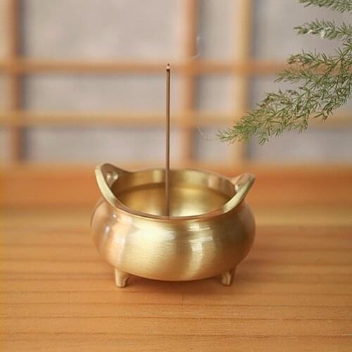 Gold Small Incense Burner Metal Copper Creative Chinese Incense Burner Living Room Incienso Quemador Censer for Home BD50XX