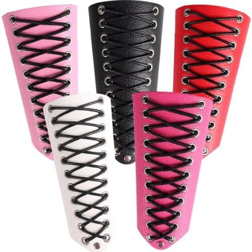 1 Pair Restriant BDSM Slave Arm Harness Bondage Lingerie Erotic Fetish Leather Bodysuit Women Adjustable Size Tether Wristband