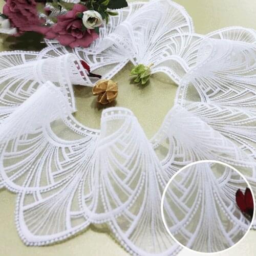 1Yard White Lace Ribbon Trims Dress Underwear Lace Trim Embroidered for Sewing Decoration African Lace Fabric