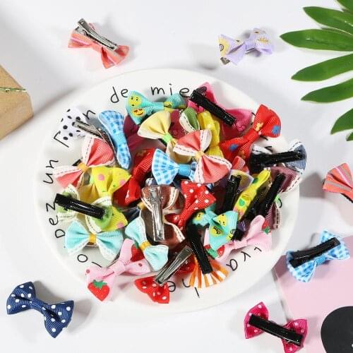 10Pcs/Set Cute Cartoon Candy Color Bow Hairpin Baby Floral Ribbon Hair Clips for Fashion Baby Girls Kids Hair Accessories