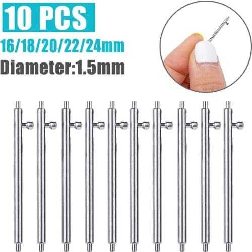 10 pcs 1.5mm Diameter Watch Pin Pepair Tools & Kits Quick Release Watch Strap Spring Bars Pins 16MM 18MM 20MM 22MM 24MM