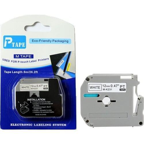 30pk/lot Compatible Brother M label tapes cartridge M-K231 MK231 Mk 231 M K231