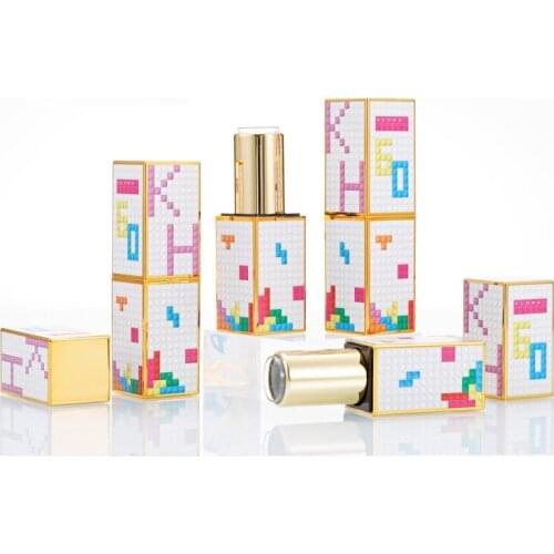 3D Printing Lipstick Tube 12.1mm Square Lip Balm Container Classical Lipstick Packaging Lip Balm Tube Cosmetic Container 20pcs