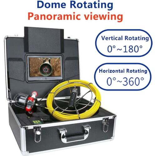 9 inch Pipe Inspection Video Camera Drain Sewer Pipeline Industrial Endoscope support 360 Degree Rotating Camera 30M/50M