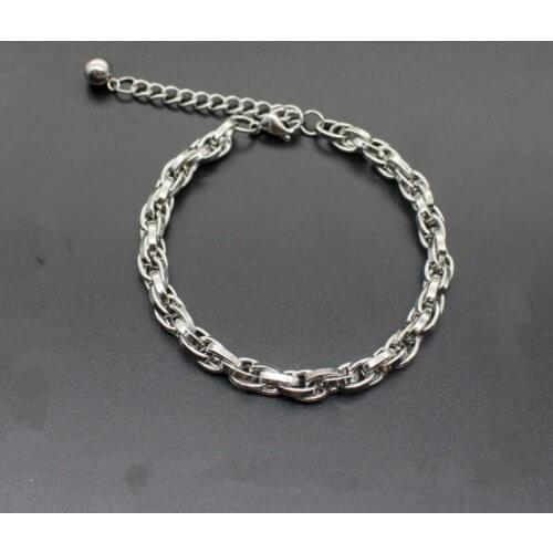 Hollow Out Jewelry for Women and Men Fashion Silver Color 316L Stainless Steel Charm Bracelet Wholesale Jewelry