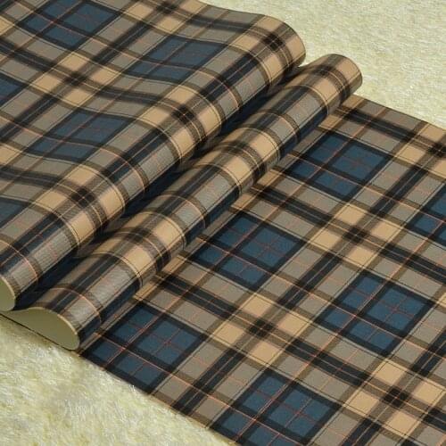 Beibehang England vintage red blue plaid wallpaper plain paper living room bedroom bedside background wall paper papel de parede