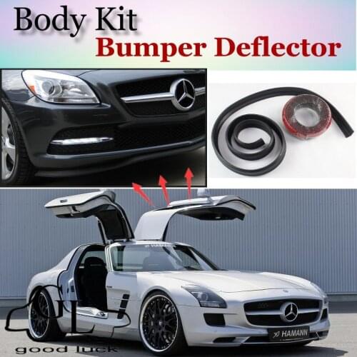 For Benz CLK Class C208 A208 CLK350 Bumper Lip Deflector Lips Front Spoiler Skirt Car Tuning View Body Kit Car bumper Strip