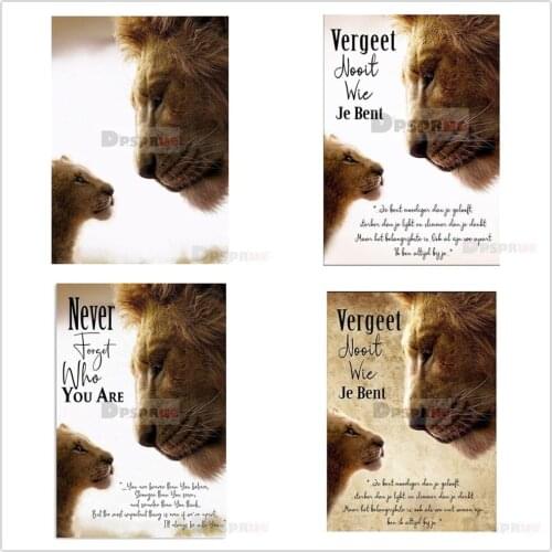 Dpsprue Full 5D DIY Square/Round Diamond painting Cross stitch Lion Wish 3d embroidery mosaic Wall sticker Gift Home Decoration