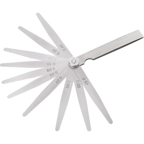 0.05-0.5mm 10 Blade Feeler Gauge Gage Thickness Measurment Tool Metric Gap Filler WF4458037