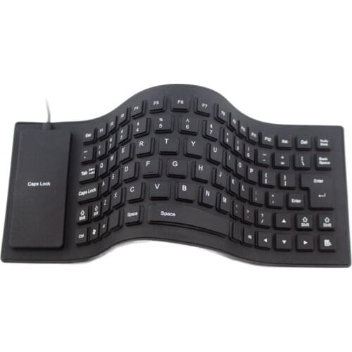 85-key Computer Keyboard Silicone Mute Soft Keyboard USB Wired Keyboard Portable Mini Laptop Pc Folding Waterproof Keyboard
