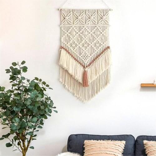 Macrame Wall Hanging Handwoven Bohemian Cotton Rope Boho Tassel Tapestry Home Decor Wall Art For Apartment Living Room Bedroom