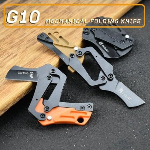 Mini Mechanical Folding Knife Pocket Utility Knife Tactical Hunting Outdoor Camping Survival Self-defense EDC Unboxing Tools