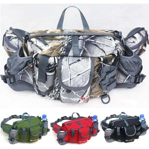 Mens Fishing Gear Bag Mountaineering Waist Pack Outdoor Tactical Camouflage Bag Multifunctional Reflective Cycling Riding Blosa