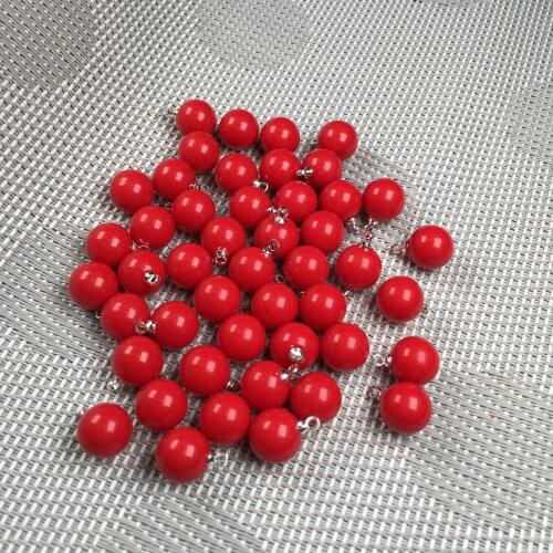 Natural Stone Red Coral Bead Pendant Ball Shape Charms Pendants For DIY Necklace Earrings Making Jewelry Findings Size 10x14mm