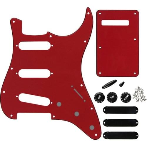 New 11 Holes SSS Strat Pickguard 3Ply Back Plate No Holes Pickup Cover Guitar Knobs Switch Tip for Electric Guitar Parts