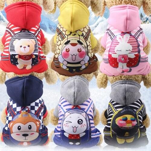 Pet clothes four-legged clothes button small dog clothes fall and winter sweaters digital printing to keep warm dog coat