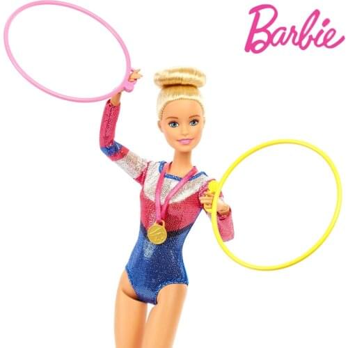 Original Barbie Doll Variety Gymnast With Doll Clothing Accessories Playset Sports Girl Play House Toy Girls Gift GJM72