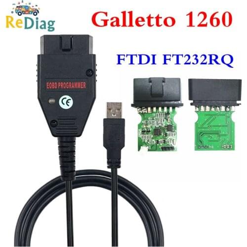 Best Quality Galletto 1260 FTDI FT232RQ Green PCB Galletto 1260 ECU Flasher Supports Multi-Brand Cars Auto Car Diagnostic