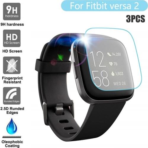 3PCS Clear Film For Fitbit versa 2 Watch Tempered Glass Screen Protector Smart Watch Protective Film Accessories защитное стекло