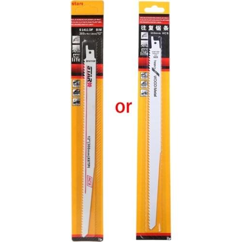 High Carbon Steel/Bi-Metal S1411DF 300mm 12" Reciprocating Saw Blade Effective Flexible For Cutting Wood Woodworking