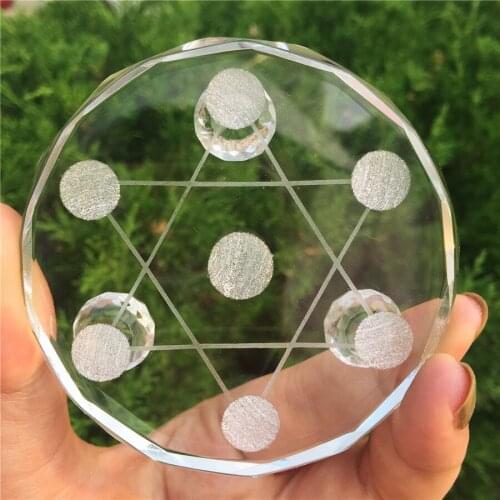 Random Glass Seven star array Base Quartz Crystal Sphere Stand with Glass Stand