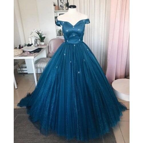 Dark Blue Quinceanera Dresses 2021 Ball Gown Off Shoulder Applique Sweetheart Long Princess Birthday Sweet 15 Party Formal Gowns