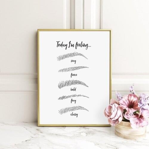 Eyebrow Creative Species Canvas Posters Minimalist Wall Art Painting Nordic Girl Bedroom Decoration Pictures For Room Design