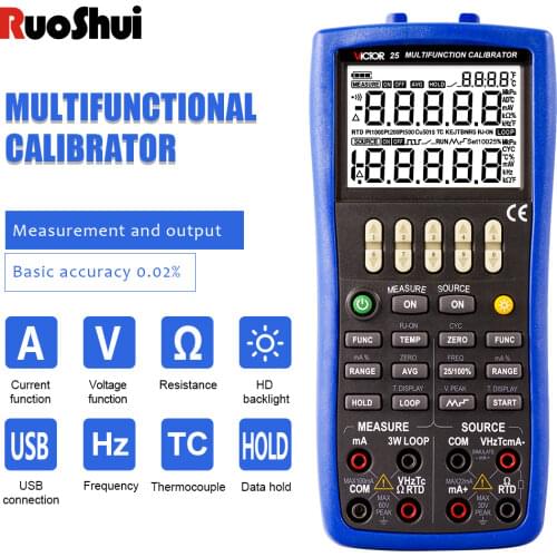 RuoShui25 Generator High precision RTD Thermocouple Resistance current Process Calibrator Multifunction Handheld Calibration sdr
