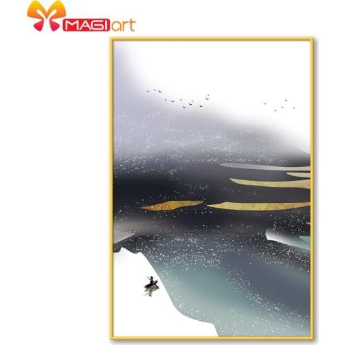 Cross stitch kits Embroidery needlework sets 11CT water soluble canvas patterns 14C landscape World alone -NCMS114