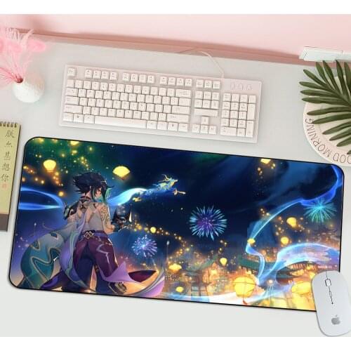 Xiao Genshin Impact High Speed Mousepad Large Gaming Mouse Pad Anti-slip Perfect Locking PC Computer Desk Mat Gamer Accessories