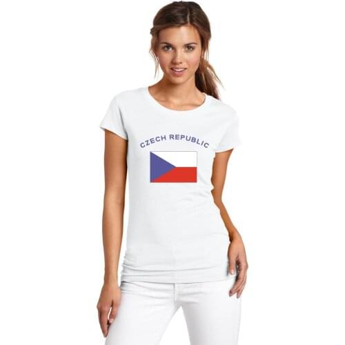 BLWHSA CZECH REPUBLIC National Flag Printed Fans Cheer Women T-Shirt European Short Sleeve Cotton Summer Women Tshirts