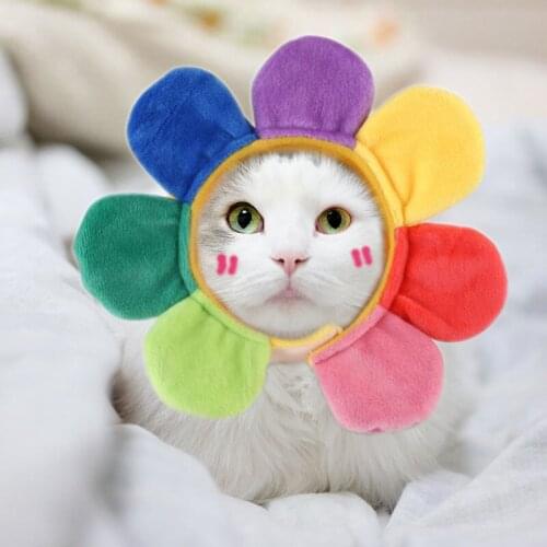 Pet Sunflower Hat Funny Noble Pet Cute Cap Teddy Birthday Photo Props Headwear For Cats And Small Dogs Pets Costume Accessories