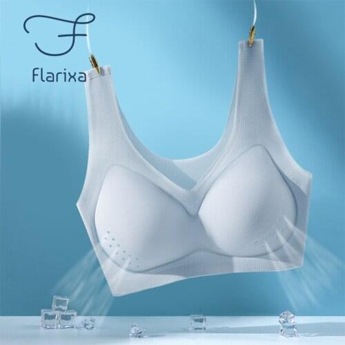Flarixa Womens Plus Size Seamless Bra Push Up Invisible Bra Backless Bralette Beauty Back Vest Without Boness Sports Underwear