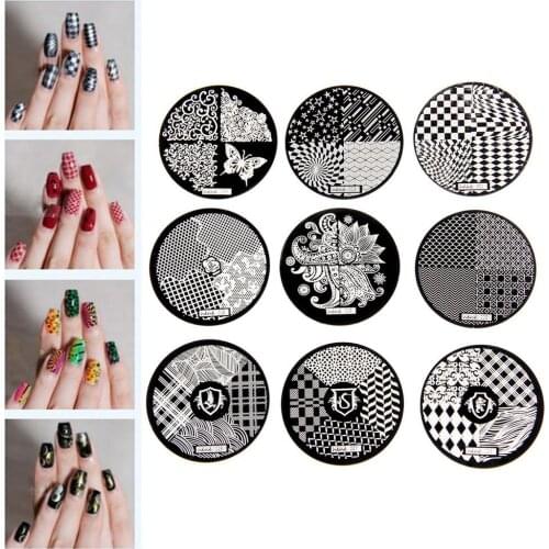 1pcs Fashion DIY Nail Art Image Stamp Stamping Plates Manicure Template 9 Styles