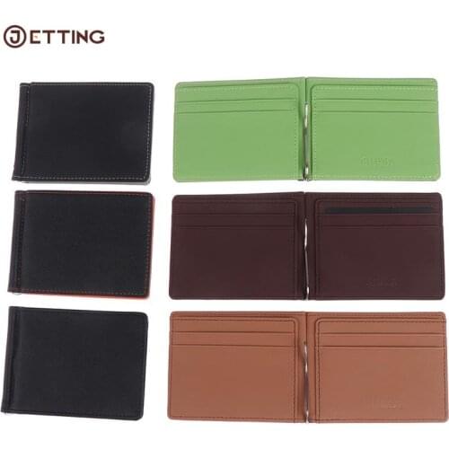 1PCS Fashion Korea Style Money Clips Men Wallet Purse Ultrathin Slim Wallet Mini Leather Wallet ID Credit Card Cases