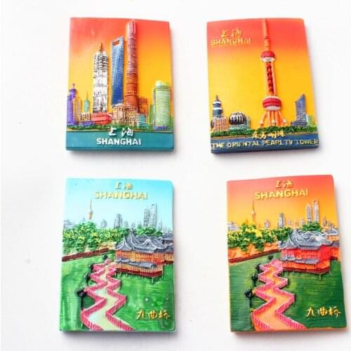 3D Fridge Magnets for SHANG HAI OF CHINA Travel Souvenir Refrigerator Magnetic Sticker Craft Home Decor