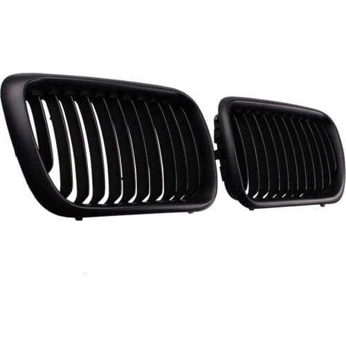 1Pair Car Grilles Mesh Matte Black Front Grill 51138122237 51138195152 for BMW 3 Series E36 97-99