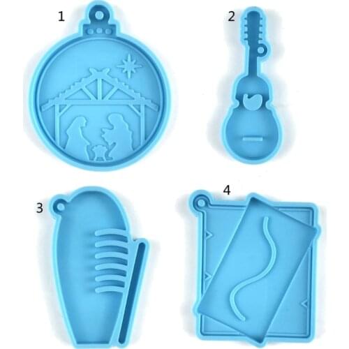 Keychain Epoxy Resin Mold Earrings Pendant Silicone Mould DIY Crafts Jewelry Necklace Casting Tools