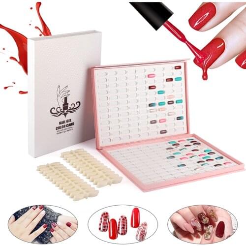 216 Nail Display Book DIY Nail Art Showing Shelf Gel Polishing Showcase Chart Salon Tool With False Tip Showcase Shelf