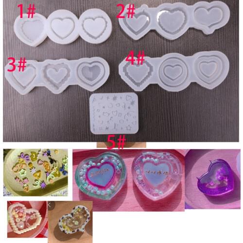 Heart Shaker Resin Mold Handmade Keychains Pendant Making Tools Diy Epoxy Resin Jewelry Accessories Silicone Molds
