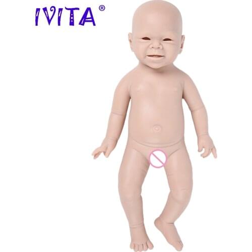 IVITA WG1516 48cm (19inch) 3400g Realistic Silicone Reborn Baby Doll Newborn Unpainted Unfinished Girl Dolls DIY Blank Toys Kit