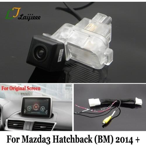 Rearview Camera & Adapter Cable For Mazda 3 Mazda3 Hatchback BM 2014~2017 2018 2019 Original Screen Compatible Rear View Camera