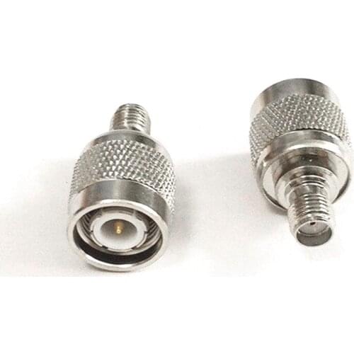 2PCS TNC male to SMA female RF coaxial connector straight nickel-plated adapter