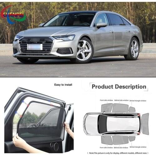 For Audi A6l 2013-2019 Car Full Side Windows Magnetic Sun Shade UV Protection Ray Blocking Mesh Visor Car Decoration Accessories