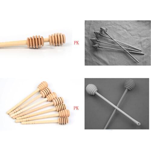 Mini Wooden Honey Stick Honey Dipper Party Supply for Honey Jar Long Handle Mixing Stick HFing